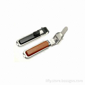 Leather case flash drives with black and brown colors available